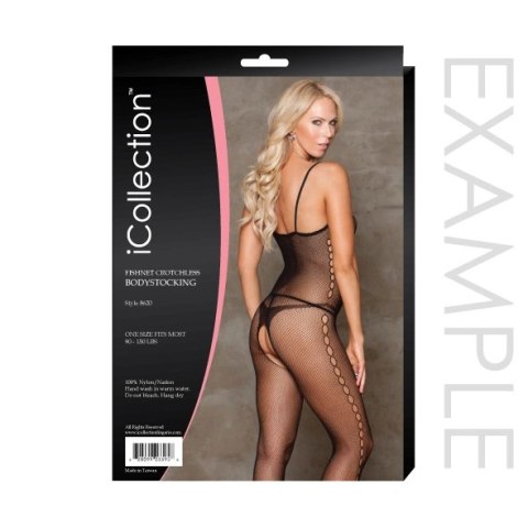 Bodystocking z otwartym krokiem - iCollection Crotchless Bodystocking One Size ICollection Bodystocking z otwartym krokiem - iCollection Crotchless Bodystocking One Size ICollection