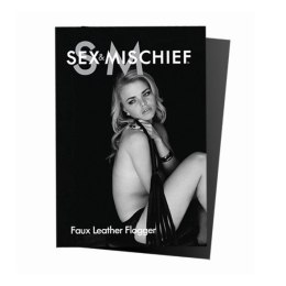 Pejcz skórzany - S&M Black Faux Leather Flogger Sex&Mischief