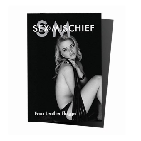 Pejcz skórzany - S&M Black Faux Leather Flogger Sex&Mischief Pejcz skórzany - S&M Black Faux Leather Flogger Sex&Mischief