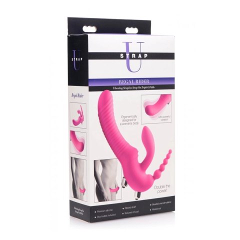 XR Brands - Potrójne, wibrujące, silikonowe dildo bez paska Regal XR Brands XR Brands - Potrójne, wibrujące, silikonowe dildo bez paska Regal XR Brands