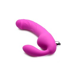 XR Brands - Potrójne, wibrujące, silikonowe dildo bez paska Royal XR Brands