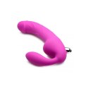 XR Brands - Potrójne, wibrujące, silikonowe dildo bez paska Royal XR Brands