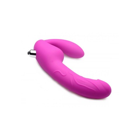 XR Brands - Potrójne, wibrujące, silikonowe dildo bez paska Royal XR Brands XR Brands - Potrójne, wibrujące, silikonowe dildo bez paska Royal XR Brands