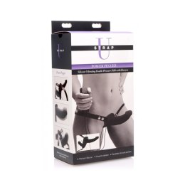 XR Brands - Wibrujące, podwójne dildo z uprzężą XR Brands