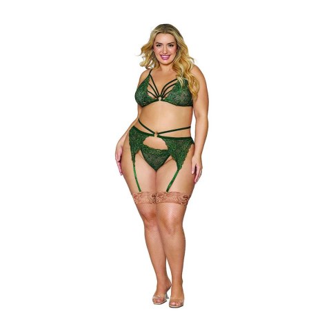 Dreamgirl - Zestaw z metalicznej koronki - Pluz Size Dreamgirl Dreamgirl - Zestaw z metalicznej koronki - Pluz Size Dreamgirl