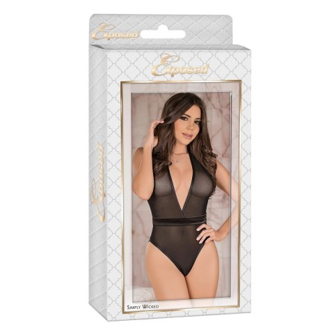 Magic Silk - Body - Głęboki dekolt z zapięciem na zatrzask w kroku - S/M Magic Silk Magic Silk - Body - Głęboki dekolt z zapięciem na zatrzask w kroku - S/M Magic Silk