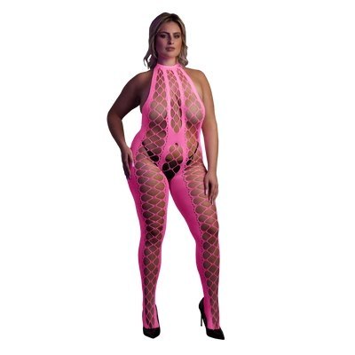 Bodystocking z dekoltem w szpic XL/XXXXL Ouch! by shots Ouch! by Shots Bodystocking z dekoltem w szpic XL/XXXXL Ouch! by shots Ouch! by Shots