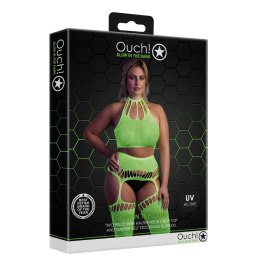Dwuczęściowe body z krótkim topem i pończochami XL/XXXXL Ouch! by shots Ouch! by Shots