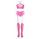 Dwuczęściowe body z krótkim topem i pończochami XL/XXXXL Ouch! by shots Ouch! by Shots