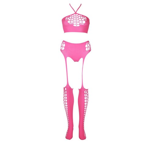 Dwuczęściowe body z krótkim topem i pończochami XL/XXXXL Ouch! by shots Ouch! by Shots Dwuczęściowe body z krótkim topem i pończochami XL/XXXXL Ouch! by shots Ouch! by Shots