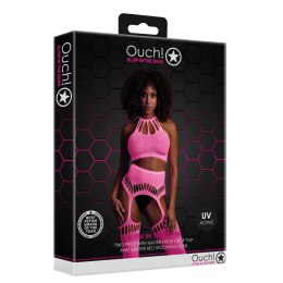 Dwuczęściowe body z krótkim topem i pończochami XS/L Ouch! by shots Ouch! by Shots