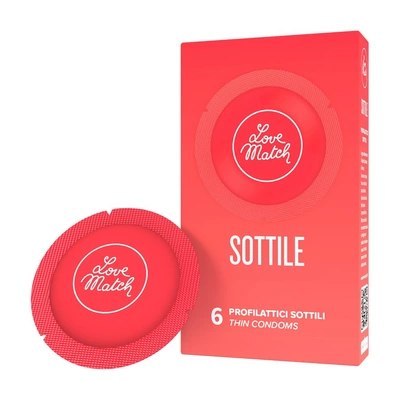 Love Match - Cienkie prezerwatywy Sottile - 6 szt Love Match