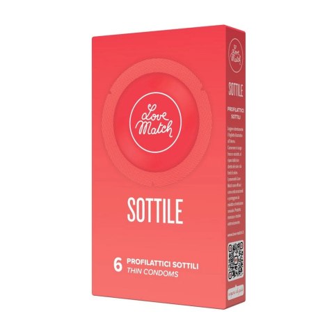 Love Match - Cienkie prezerwatywy Sottile - 6 szt Love Match Love Match - Cienkie prezerwatywy Sottile - 6 szt Love Match