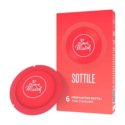Love Match - Cienkie prezerwatywy Sottile - 6 szt Love Match Love Match - Cienkie prezerwatywy Sottile - 6 szt Love Match