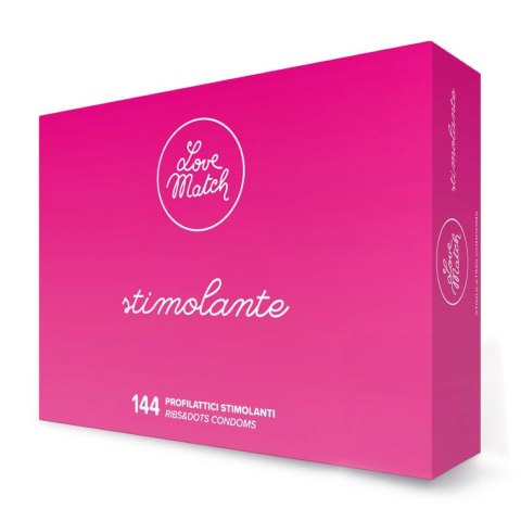 Love Match - Prezerwatywy żeberkowe i kropkowe - 144 szt Love Match Love Match - Prezerwatywy żeberkowe i kropkowe - 144 szt Love Match