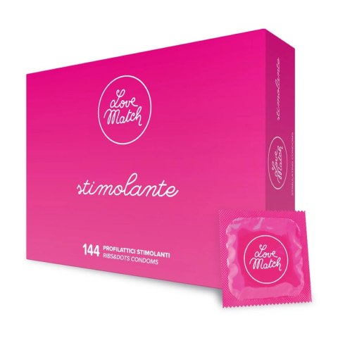 Love Match - Prezerwatywy żeberkowe i kropkowe - 144 szt Love Match Love Match - Prezerwatywy żeberkowe i kropkowe - 144 szt Love Match
