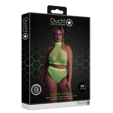 Zestaw top ze stójką i majtki z wysokim stanem XL/XXXXL Ouch! by shots Ouch! by Shots Zestaw top ze stójką i majtki z wysokim stanem XL/XXXXL Ouch! by shots Ouch! by Shots