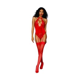 Dreamgirl - Damskie pończochy do paska z koronki i aksamitu - Rozmiar uniwersalny Dreamgirl