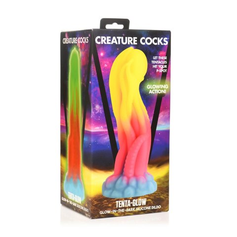 Świecące w ciemności silikonowe dildo Tenta XR Brands XR Brands Świecące w ciemności silikonowe dildo Tenta XR Brands XR Brands