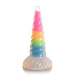 Świecące w ciemności tęczowe silikonowe dildo XR Brands XR Brands