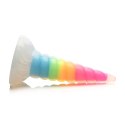 Świecące w ciemności tęczowe silikonowe dildo XR Brands XR Brands