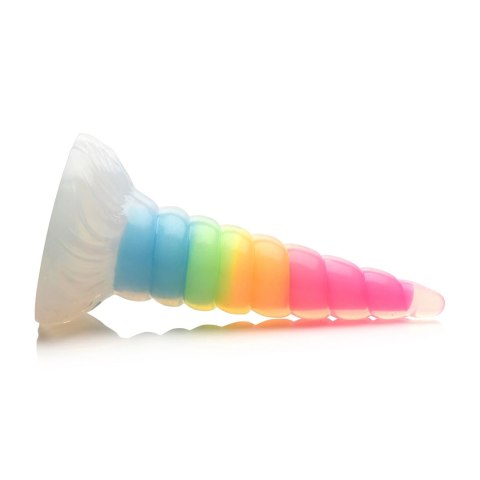 Świecące w ciemności tęczowe silikonowe dildo XR Brands XR Brands Świecące w ciemności tęczowe silikonowe dildo XR Brands XR Brands