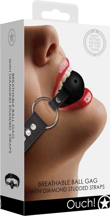 Breathable Ball Gag with with Diamond Studded Straps Ouch! by shots Ouch! by Shots Breathable Ball Gag with with Diamond Studded Straps Ouch! by shots Ouch! by Shots