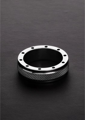 Steel - Pierścień erekcyjny z 11 otworami wentylacyjnymi - 0.6 x 2.2 / 15 x 55 mm Steel by Shots Steel - Pierścień erekcyjny z 11 otworami wentylacyjnymi - 0.6 x 2.2 / 15 x 55 mm Steel by Shots