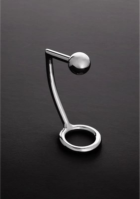 Steel - Pierścień erekcyjny z kulką analną - 1.6 x 1.2 / 40/30 mm Steel by Shots