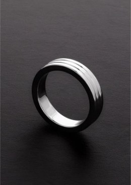 Żebrowany pierścień erekcyjny - 0.4 x 1.8 / 10 x 45 mm Steel by Shots