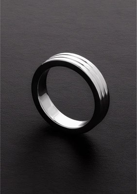 Żebrowany pierścień erekcyjny - 0,4 x 2 / 10 x 50 mm Steel by Shots Żebrowany pierścień erekcyjny - 0,4 x 2 / 10 x 50 mm Steel by Shots