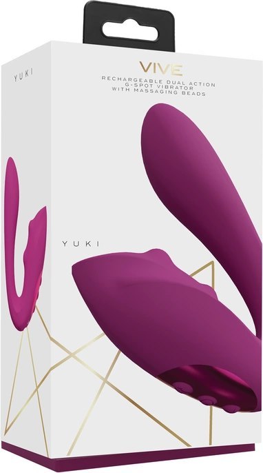 Vive - Dwusilnikowy wibrator punktu G z masującymi koralikami Yuki VIVE by Shots Vive - Dwusilnikowy wibrator punktu G z masującymi koralikami Yuki VIVE by Shots