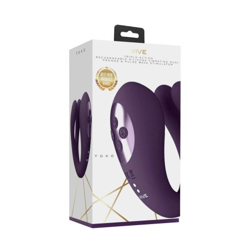 Vive - Wibrator o potrójnym działaniu z dwoma bolcami i falą pulsacyjną na łechtaczce Yoko VIVE by Shots Vive - Wibrator o potrójnym działaniu z dwoma bolcami i falą pulsacyjną na łechtaczce Yoko VIVE by Shots