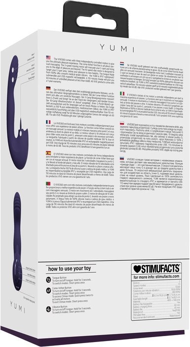 Vive - Wibrator z potrójnym silnikiem G-Spot i migoczącym językiem Yumi VIVE by Shots Vive - Wibrator z potrójnym silnikiem G-Spot i migoczącym językiem Yumi VIVE by Shots