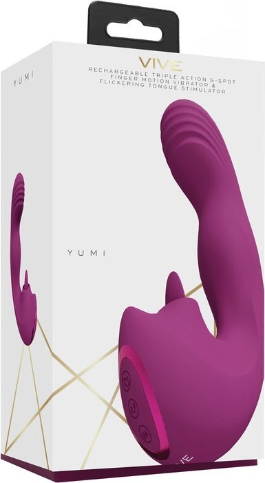 Vive - Wibrator z potrójnym silnikiem G-Spot i migoczącym językiem Yumi VIVE by Shots Vive - Wibrator z potrójnym silnikiem G-Spot i migoczącym językiem Yumi VIVE by Shots