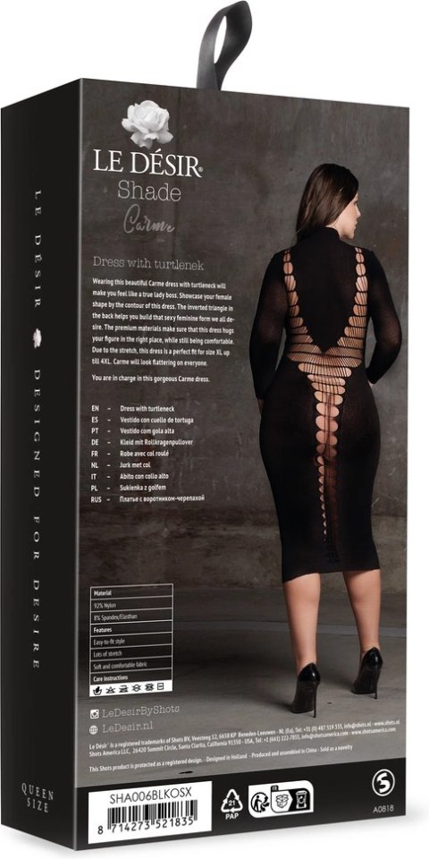 Le desir - Sukienka długa dopasowana Carme Plus Size Le Désir by Shots Le desir - Sukienka długa dopasowana Carme Plus Size Le Désir by Shots