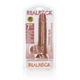RealRock - Proste realistyczne dildo z jądrami i przyssawką 18 cm RealRock by Shots
