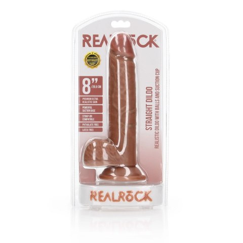 RealRock - Proste realistyczne dildo z jądrami i przyssawką 20,5 cm RealRock by Shots RealRock - Proste realistyczne dildo z jądrami i przyssawką 20,5 cm RealRock by Shots
