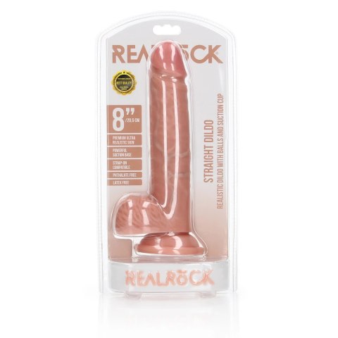 RealRock - Proste realistyczne dildo z jądrami i przyssawką 20,5 cm RealRock by Shots RealRock - Proste realistyczne dildo z jądrami i przyssawką 20,5 cm RealRock by Shots