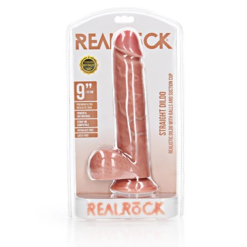 RealRock - Proste realistyczne dildo z jądrami i przyssawką 23 cm RealRock by Shots RealRock - Proste realistyczne dildo z jądrami i przyssawką 23 cm RealRock by Shots