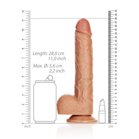 RealRock - Proste realistyczne dildo z jądrami i przyssawką 25,5 cm RealRock by Shots RealRock - Proste realistyczne dildo z jądrami i przyssawką 25,5 cm RealRock by Shots