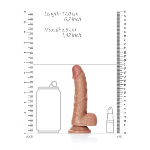 RealRock - Zakrzywione realistyczne dildo z jądrami i przyssawką 15,5 cm RealRock by Shots RealRock - Zakrzywione realistyczne dildo z jądrami i przyssawką 15,5 cm RealRock by Shots