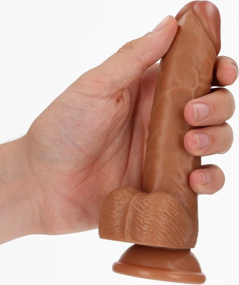 RealRock - Zakrzywione realistyczne dildo z jądrami i przyssawką 15,5 cm RealRock by Shots RealRock - Zakrzywione realistyczne dildo z jądrami i przyssawką 15,5 cm RealRock by Shots