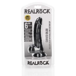 RealRock - Zakrzywione realistyczne dildo z jądrami i przyssawką 15,5 cm RealRock by Shots