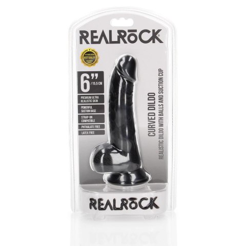 RealRock - Zakrzywione realistyczne dildo z jądrami i przyssawką 15,5 cm RealRock by Shots RealRock - Zakrzywione realistyczne dildo z jądrami i przyssawką 15,5 cm RealRock by Shots