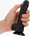 RealRock - Zakrzywione realistyczne dildo z jądrami i przyssawką 15,5 cm RealRock by Shots