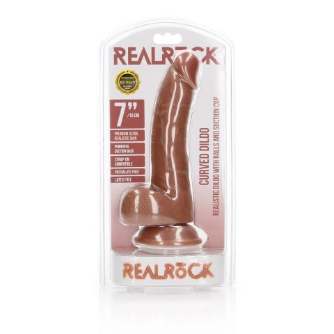 RealRock - Zakrzywione realistyczne dildo z jądrami i przyssawką 18 cm RealRock by Shots RealRock - Zakrzywione realistyczne dildo z jądrami i przyssawką 18 cm RealRock by Shots