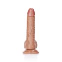 RealRock - Zakrzywione realistyczne dildo z jądrami i przyssawką 18 cm RealRock by Shots