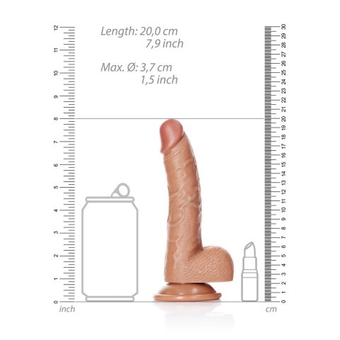 RealRock - Zakrzywione realistyczne dildo z jądrami i przyssawką 18 cm RealRock by Shots RealRock - Zakrzywione realistyczne dildo z jądrami i przyssawką 18 cm RealRock by Shots