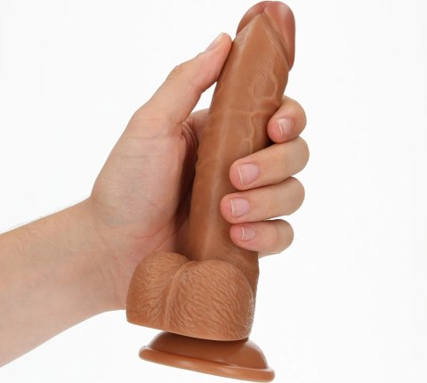 RealRock - Zakrzywione realistyczne dildo z jądrami i przyssawką 18 cm RealRock by Shots RealRock - Zakrzywione realistyczne dildo z jądrami i przyssawką 18 cm RealRock by Shots